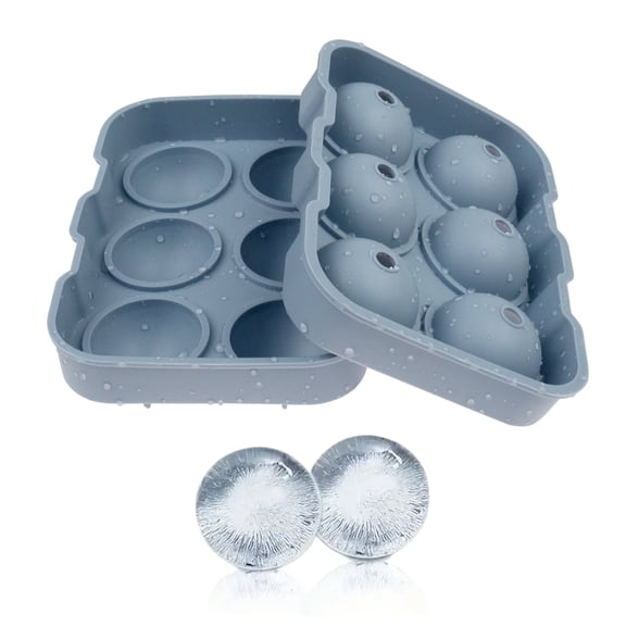 Ice Cube Tray,Ice Ball Maker Mold,Ice Cube Trays for Freezer,Flexible 6 Cavity Silicone,Slow Melting Big Ice Spheres for Whiskey,Cocktails & Juices,Large Ice Cube Tray