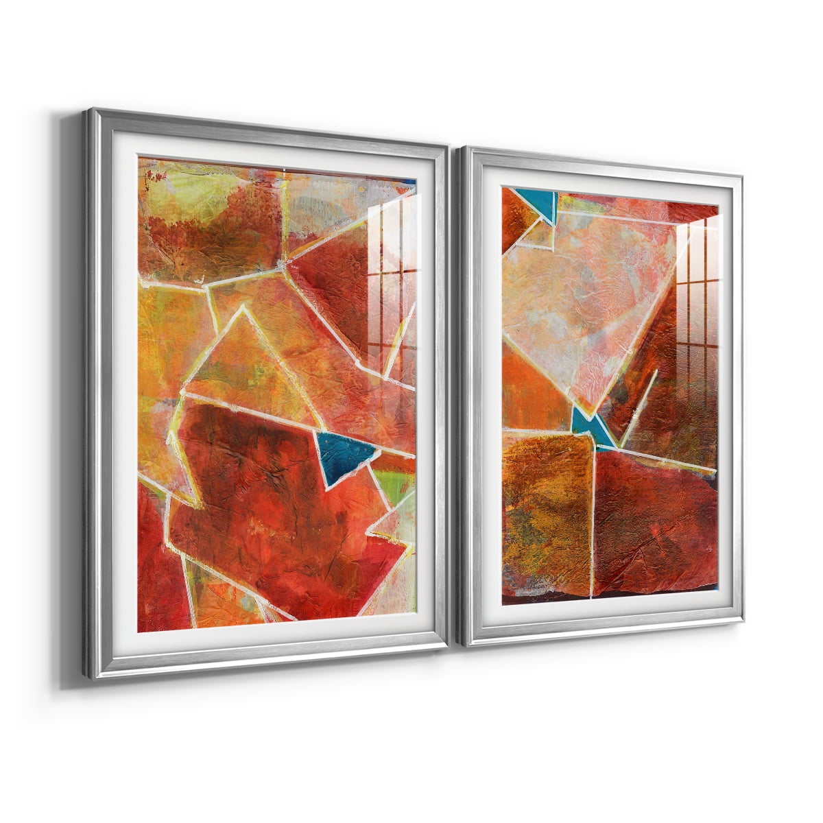 Wexford Home Primary Connection VII Premium Framed Print, 30.5" x 42.5" - Ready to Hang, Silver (Set of 2)
