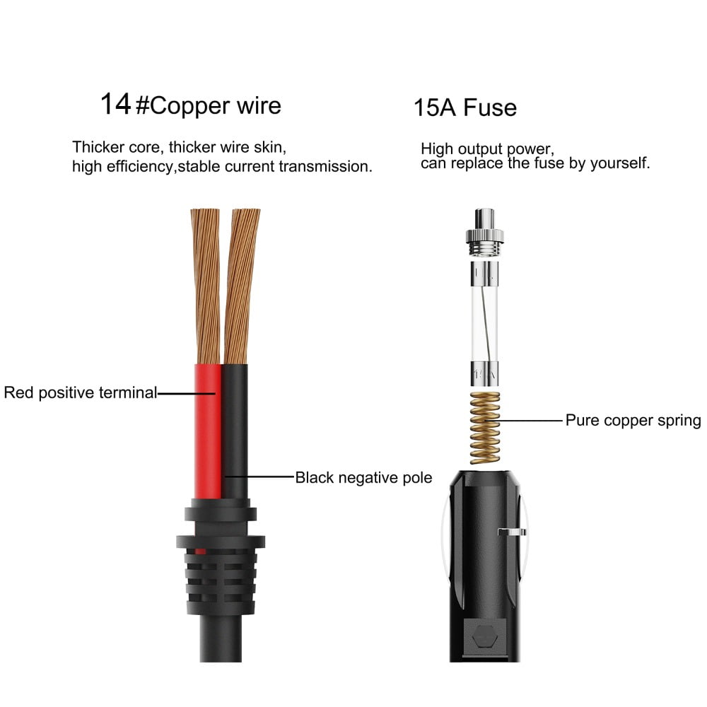 Car Vacuum Cleaner – 12000Pa Strong Suction Handheld Wet & Dry, 4.6M Long Cord, 15A Fuse, Washable Filter, Includes Crevice & Brush Nozzles for Car Interior Dust Pet Hair Food Residue