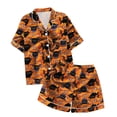thumbnail image 4 of WEAIXIMIUNG Children's Leisure Printed Button Collar Short Sleeved Top Shorts Pajama Set 12-13 Years, 4 of 4