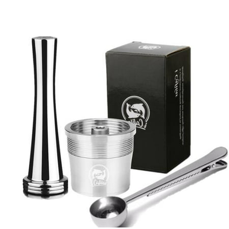 

ICafillas For Illy - Coffee Machine Refillable Filter Stainless Steel Reusable Metal Capsule and Tamper Spoon