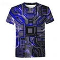 thumbnail image 3 of Men's round neck T-shirt mechanical motherboard printing 3D digital printing men's short sleeve, 3 of 7