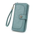 thumbnail image 1 of Womens Wallet Leather Large Capacity Card Holder Zipper Wristlet Wallets for Women-black, 1 of 6