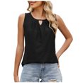 thumbnail image 2 of Soki Women's Tank Tops Loose Round Neck Ruched Sleeveless Tops Casual Basic Vest Shirts, 2 of 5