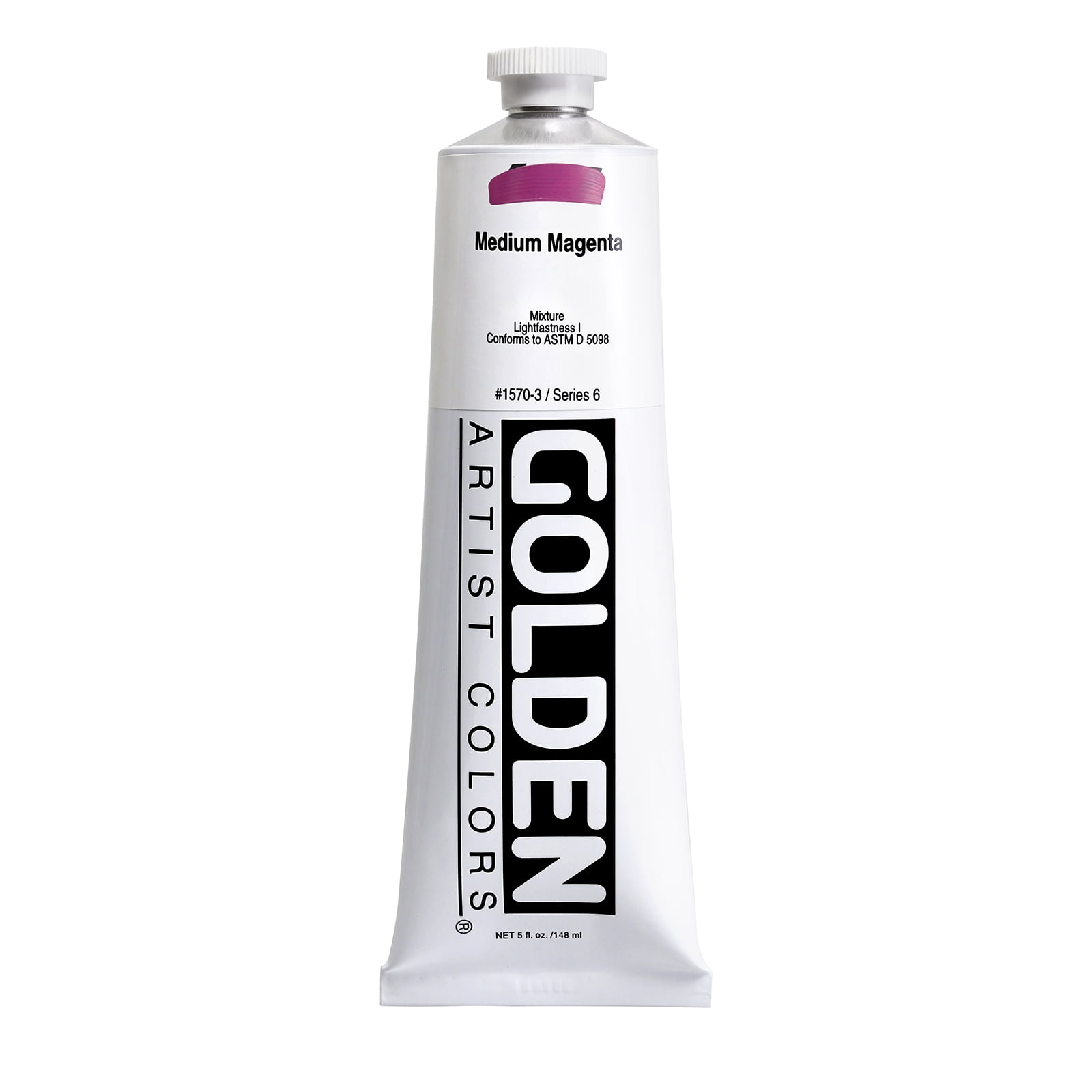 Golden Heavy Body Acrylic Paint - Medium Magenta, 5 oz tube