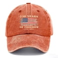 thumbnail image 2 of USA 250th Anniversary Baseball Cap 250 Years of Freedom 1776-2026 Patriotic Hat Retro Distressed Washed Cotton Adjustable Dad Hat American Celebration Gift, 2 of 4