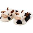 thumbnail image 1 of Pantuflas de vaca JAMW para mujeres y niñas de algodón de felpa para interiores y exteriores, 1 of 3