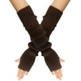 thumbnail image 1 of RXIRUCGD Gants d'Hiver Chauds Chauffe-Bras Doux Longs Gants Sans Doigts pour Femmes, 1 of 4