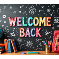 thumbnail image 4 of Welcome Back Theme Party Banner Heart Design Background Wedding Event Backdrop School Decorations Reunions Photo Props, 4 of 4