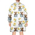 thumbnail image 2 of Highland Cow Bucket Flower Pattern Wearable Oversized Blanket,Wearable Blanket Hoodie for Adults,Cozy Hooded Blankets with Super Pockets,Super Warm Fuzzy Pullover for Women & Men, 2 of 6