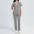 thumbnail image 4 of Wholesale Price Doctor Nurse Nurse Scrubs Sets Women Fashion Uniforms Clinic Carer Clothes Works Scrubs Top+ Jogger Pants, 4 of 4