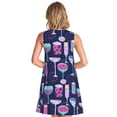 thumbnail image 2 of Bixox Wine Glasses And Cocktails Print Women's Sleeveless A-Line Dress with Pockets, Casual Knee-Length Tank Dress for Summer-X-Large, 2 of 7