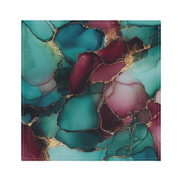 WOBOGO Teal and Burgundy Gilt Pattern Cloth Napkins 1 Piece Soft Elegant Touch Durable Absorbent Quick Drying for Elegant Dining