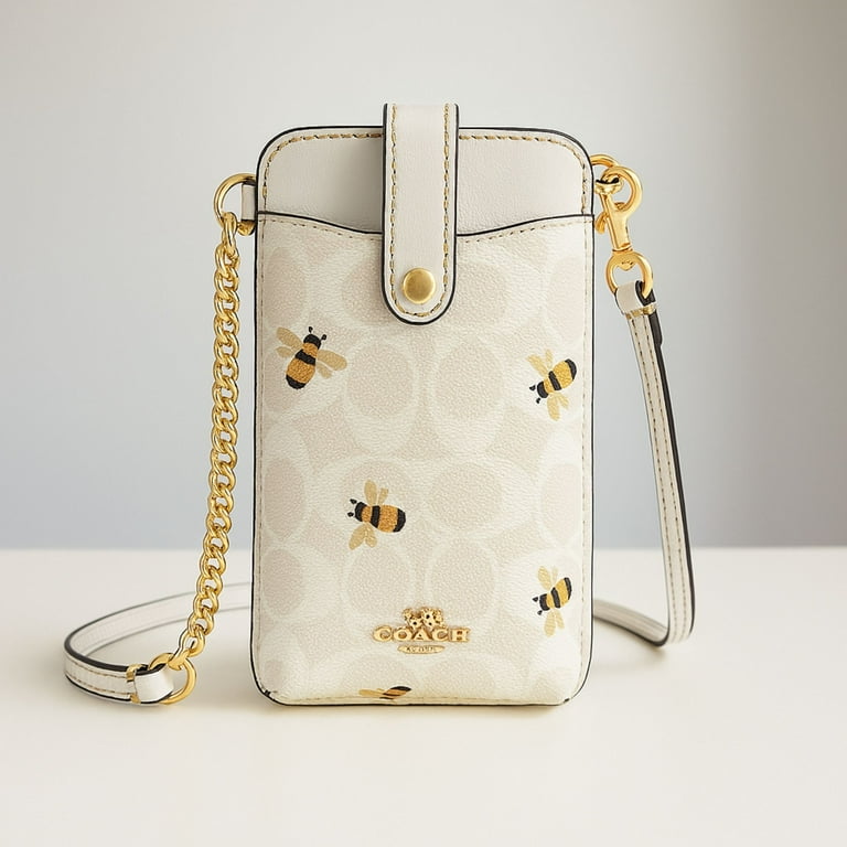 Coach Women's North/South Phone Crossbody In Signature Canvas With