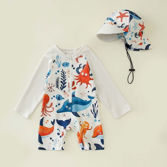 Piuwrlz 2 Years Baby Swimsuit Girls Swimming Suit Sets Long Sleeves Bikini Multicolor Size 2 Years