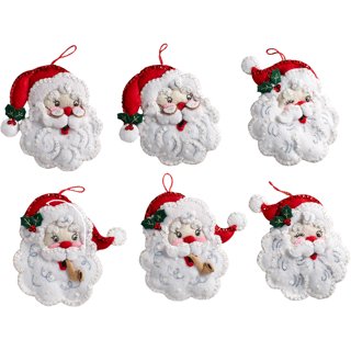 Bucilla Felt Applique DIY Christmas Ornament Kit, Christmas Gnomes, Set of  6 