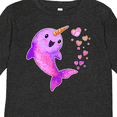 thumbnail image 4 of Inktastic Valentine's Day Cute Pink Narwhal with Hearts Boys or Girls Long Sleeve Toddler T-Shirt, 4 of 5