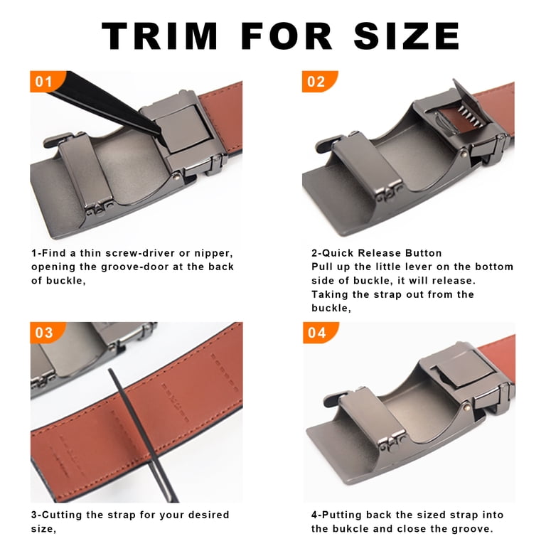 Fianmy Men's Leather Ratchet Belt, Trim to Fit photo 4