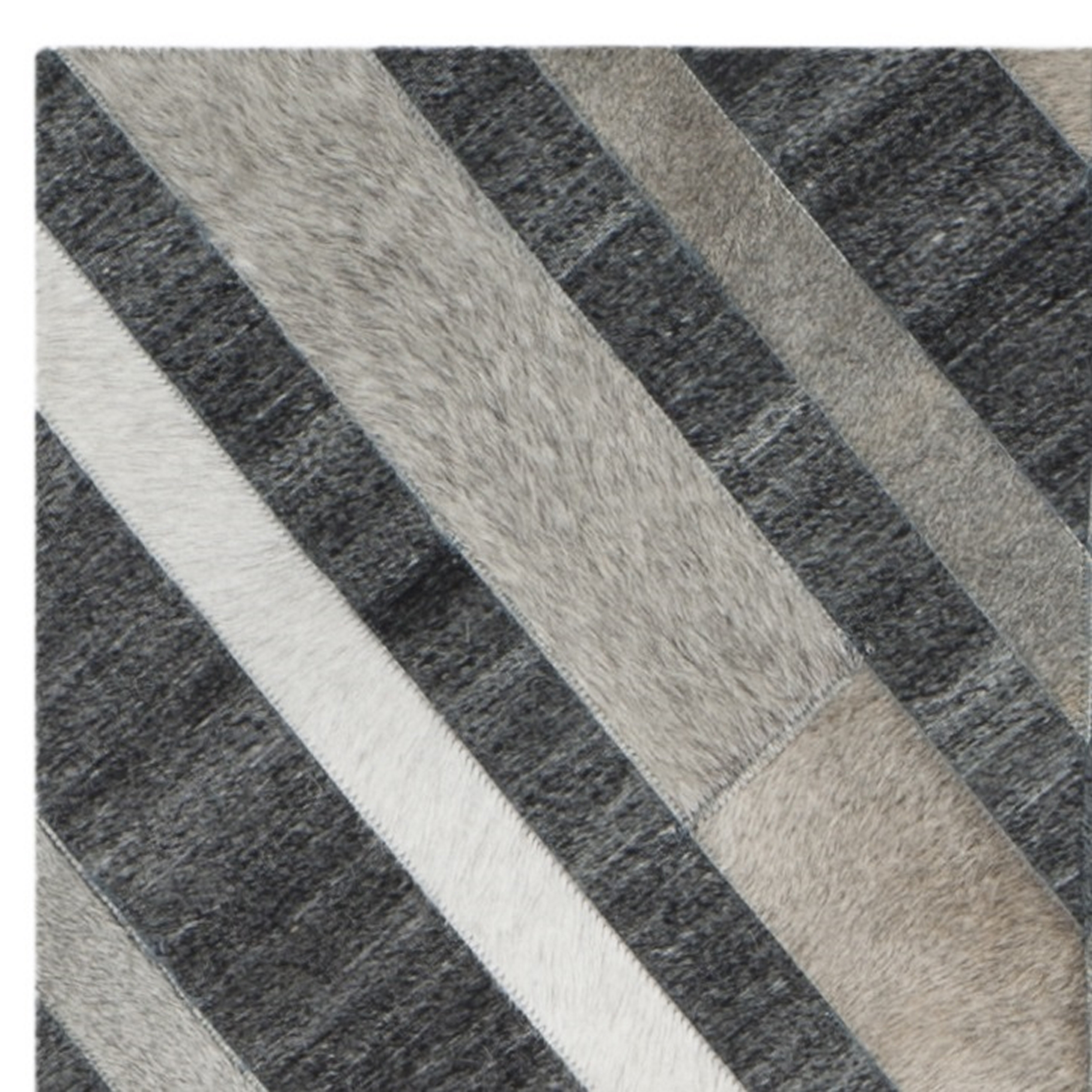 SAFAVIEH Studio Leather Byrne Geometric Runner Rug, Ivory/Dark Grey, 2'3" x 7'