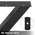 thumbnail image 5 of Set of 2 Heavy Duty 28x30x3.1 Inch Black Industrial Country Style Steel X Frame Dining Table Legs, 5 of 6