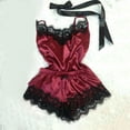 thumbnail image 2 of WREESH Womens Pajama Sets Two Piece Lingerie Nightdress Nightgown Sleepwear Underwear Set Wine, 2 of 4