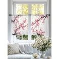 thumbnail image 4 of Pink Flowers Sheer Curtains 45 Inch Length 2 Panels Set Window Treatments, Pink Blossoms Botanical Floral Branches Rod Pocket Semi Curtains for Living Room/Bedroom/Kitchen Décor, 104"W x 45"L, 4 of 7