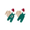 thumbnail image 2 of RUINIXCW Baby Boy Christmas Outfits Rompers Letter Embroidery Overalls Pants and Hat, 2 of 8