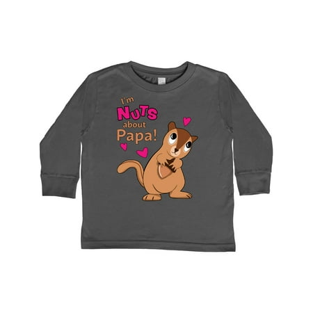 

Inktastic I m Nuts About Papa Gift Toddler Boy or Toddler Girl Long Sleeve T-Shirt