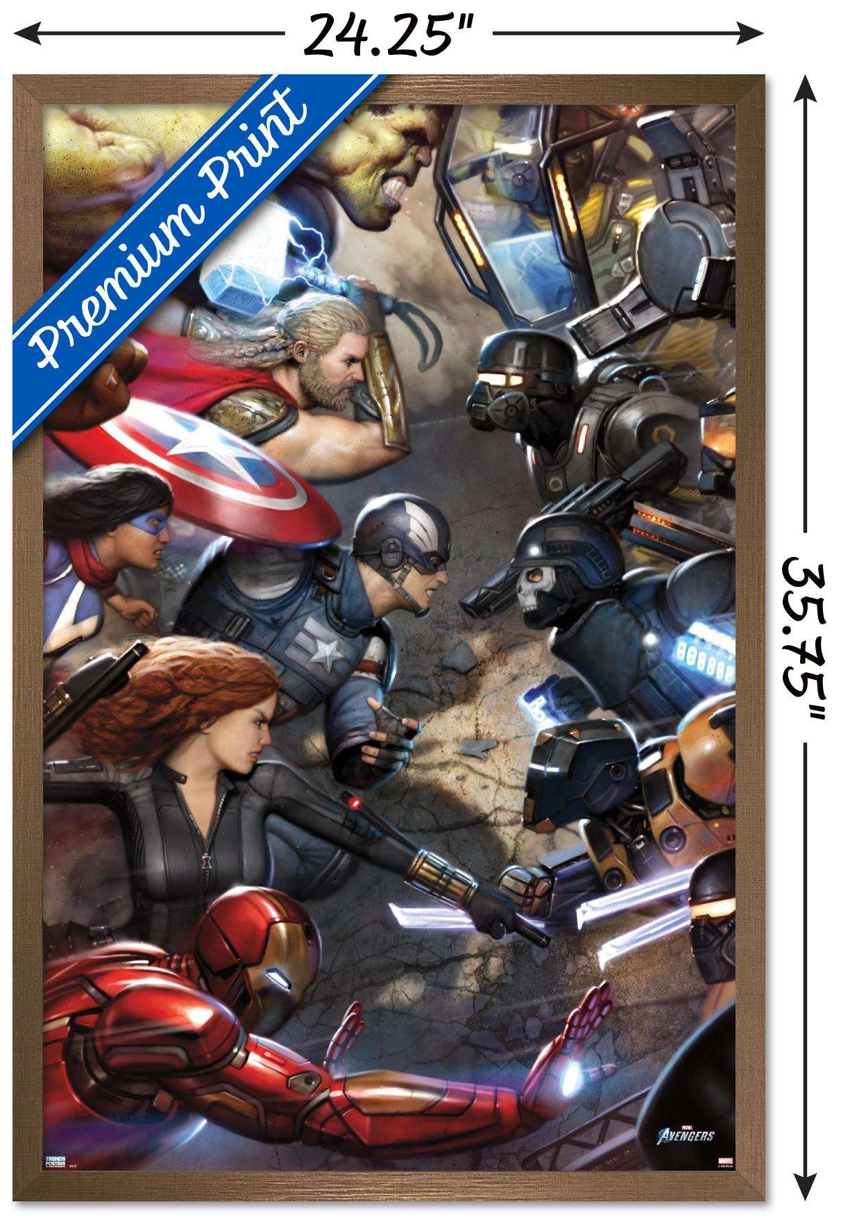 Marvel's Avengers - Face Off Wall Poster, 22.375" x 34", Framed