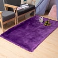 thumbnail image 5 of Soft Square Fur Area Rug Purple Shaggy Fluffy Rugs Long Plush Floor Carpet Mat for Bedroom Living Room Decor 19.7x19.7inch, 5 of 5