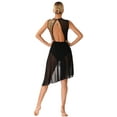 thumbnail image 2 of iEFiEL Womens Lyrical Modern Dance Dress Mesh High Low Skirt Gymnastics Ballerina Dancewear Black S, 2 of 7