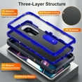 thumbnail image 3 of SaniMore for Motorola Edge 30 Pro 6.7" 2022 Hybird Case, Rugged PC Back Shockproof TPU Shell Metal Hidden Kickstand Drop Resistant Anti-slip Heavy Duty Protective Cover, Darkblue+Royalblue, 3 of 8