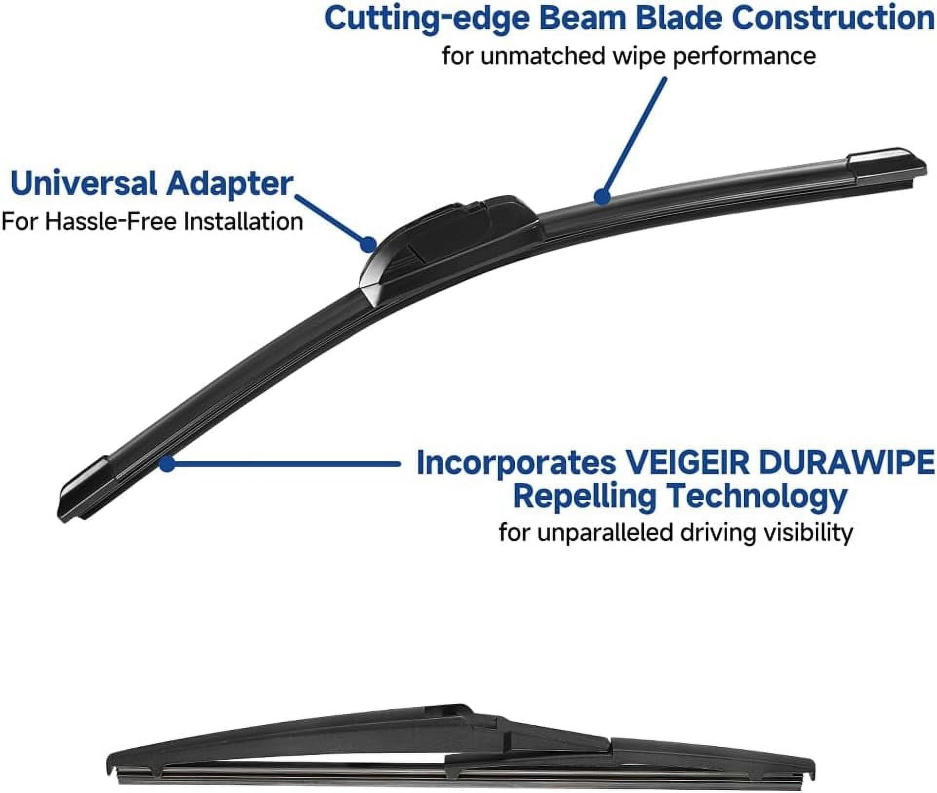 3 Pack Windshield Wiper Blades Compatible With Toyota RAV4 2019-2022, Mazda 5 2015 2014 2013 2012 2011 2010-2006 Front Rear Original Equipment Automotive Replacement Blades Set For My Car - 26"16"12"