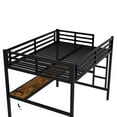 thumbnail image 6 of Harper & Bright Designs Full Size Metal Loft Bed with Desk, Loft Bed Frame with Power Outlet and LED Lighted for Boys and Girls, Black, 6 of 12