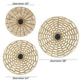 thumbnail image 3 of DecMode Brown Seagrass Handmade Woven Basket Plate Wall Decor (3 Count), 3 of 9
