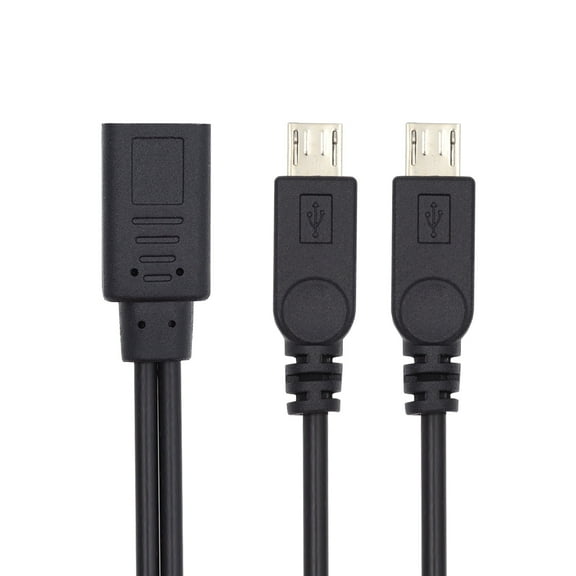 CY Type-C USB-C Female DC 5V to Dual Micro USB 5Pin Male Splitter Extension Charge Cable