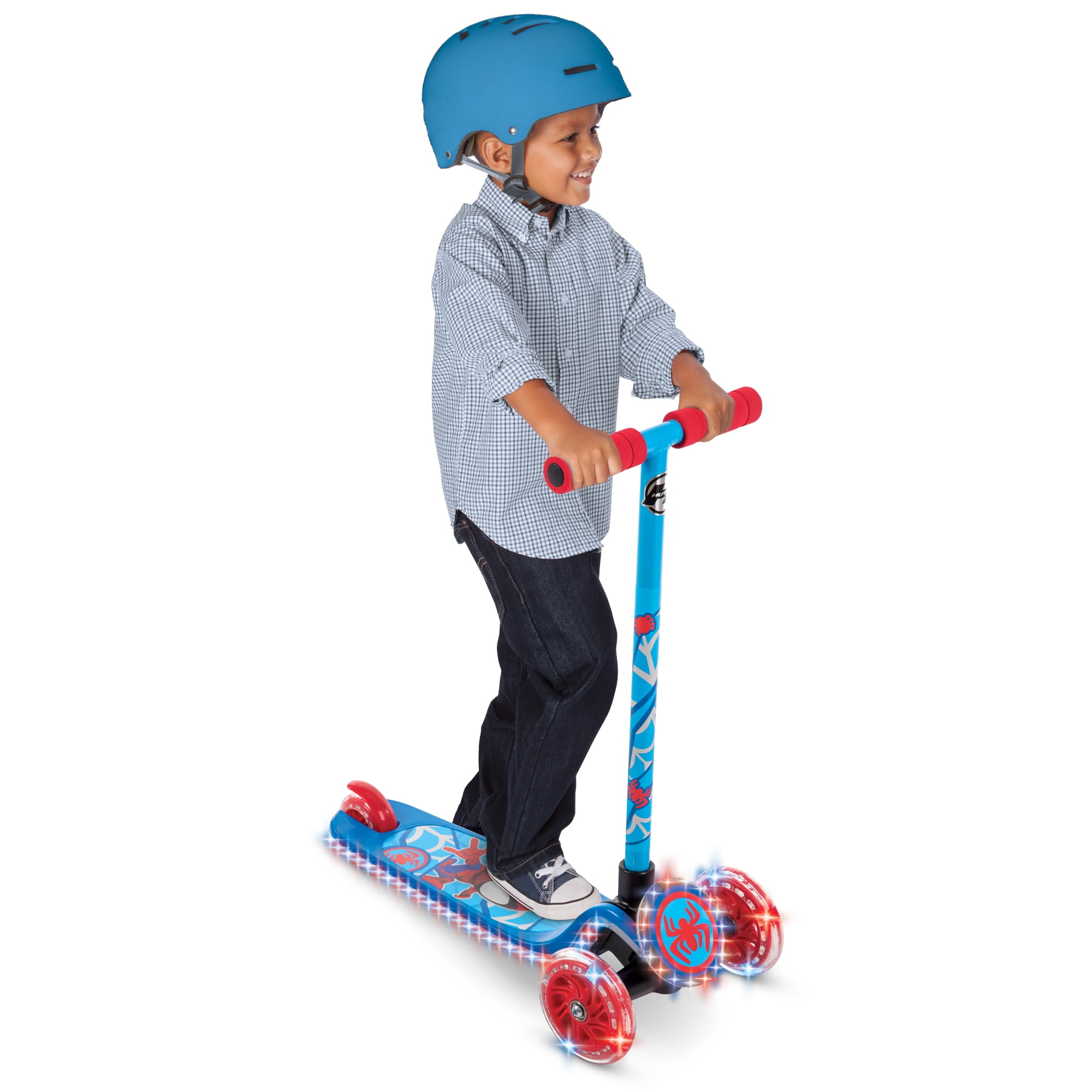 Huffy Marvel Spidey & His Amazing Friends Light-Up Toddler Scooter, Ages 3+, Blue, Boys