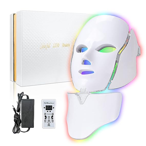 Led Face Mask Light Therapy 7 Color Led Light Therapy Facial Mask Blue