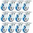 thumbnail image 3 of Online Best Service Lot de 12 Roulettes Pivotantes sur Roues en Polyuréthane Bleu PU, 3 of 4