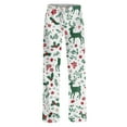 thumbnail image 4 of Women's Fashion Loose Casual Printed Casual Pants with Christmas Print, Comfortable Home and Sleepwear Bottoms, Elastic Waist for Easy Wear, Green, 3XL, 4 of 6