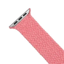 Open Box Genuine Apple Watch Braided Solo Loop Band For Watch Face Sizes 38mm 40mm 41mm Series 3, 4, 5, 6, 7, 8, SE, Size 11, Pink Punch