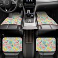 thumbnail image 7 of Pofeuu Bright Peach Print Car Foot Mat Set of 4 Pieces - All-Weather Full Set Floor Mats for Cars Trucks SUVs, 7 of 7