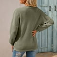 thumbnail image 4 of Women's Waffle Knit Tunic Tops Casual Long Sleeve V Neck Button Henley Shirts Fashion Solid Loose Fit Blouse, 4 of 5