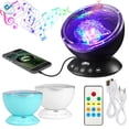 thumbnail image 2 of Deago LED Night Light Projector Lamp Ocean Wave Star Light with Timer 7 Lighting Modes for Bedroom Living Room Decor (Black), 2 of 10