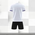 thumbnail image 4 of Odeerbi Niños Niñas Rápido Seco Juego de Entrenamiento de Fútbol Gradiente Geométrico Cuello En V Camiseta Shorts Conjunto Atlético Para 5-17 Años, 4 of 7