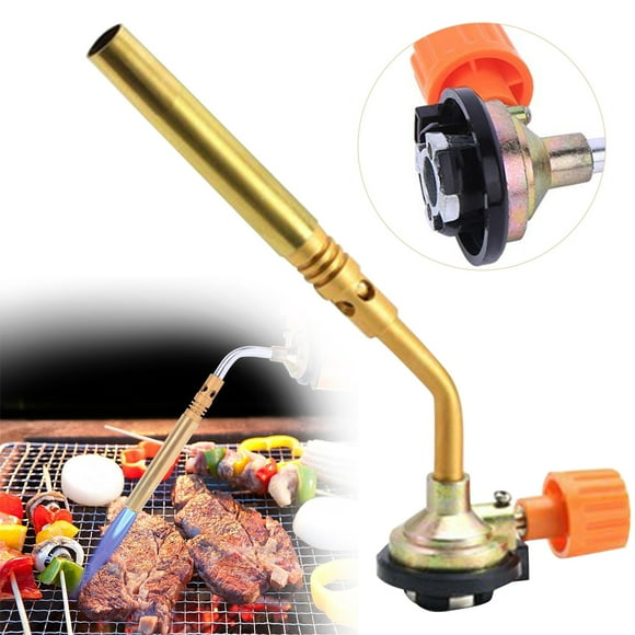1Pc Portable Butane Gas Torch (Cartridge Type),Outdoor Spray Gun,Fire Starter,BBQ Grill Torch Gun,Kitchen Cooking Torch,Powerful Propane Torch Head for Creme Brulee,Desserts,BBQ,Crafts,Soldering