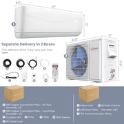 Spaco 24000 BTU 18.5 SEER2 208-230V Ductless Mini Split Air Conditioner and Heater, Inverter Air Conditioner Heat Pump System
