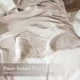 thumbnail image 6 of MooMee Throw Blanket 100% Cotton 4-Layer Gauze All-Around Fringe Ultra-Soft Breathable Lightweight (Cream Grey, King 104" x 90"), 6 of 8