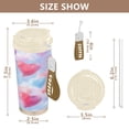 thumbnail image 2 of 500ml Stainless Steel Coffee Mug with Portable Beige Strap Vacuum Insulated Ceramic Coated Coffee Tumbler Colorful Heart-shaped Balloons, 2 of 8