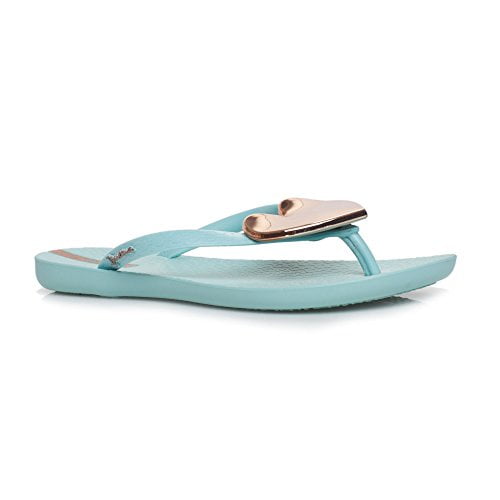 Ipanema Women's Wave Heart Flip Flop, Green/Gold, 9 M US - Walmart.com